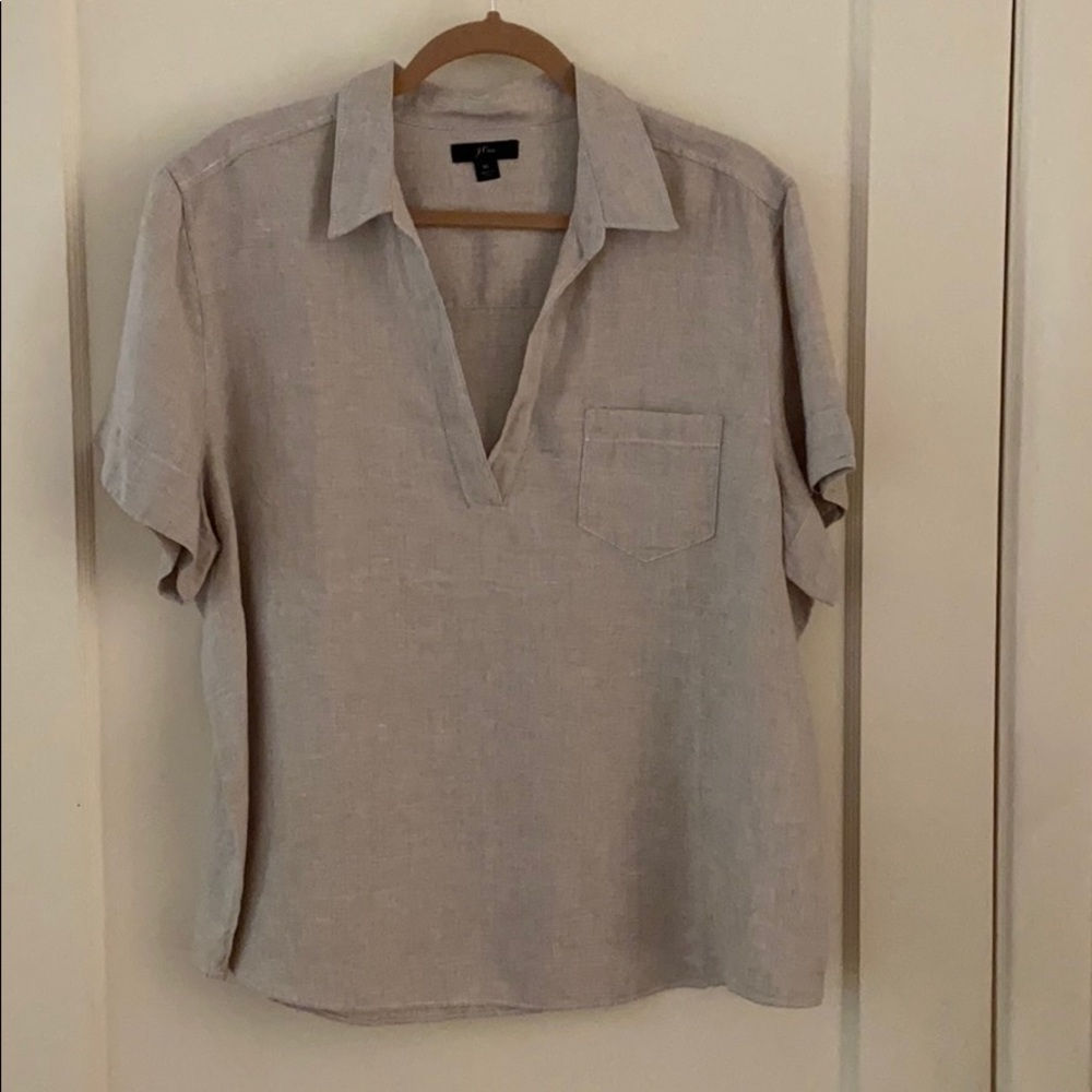 J. CREW Linen S/S blouse.
